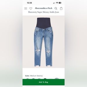 Abercrombie maternity jeans skinny destroyed
